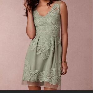 ❤️Yoana Baraschi Lace Overlay Mini Dress in Soft Green